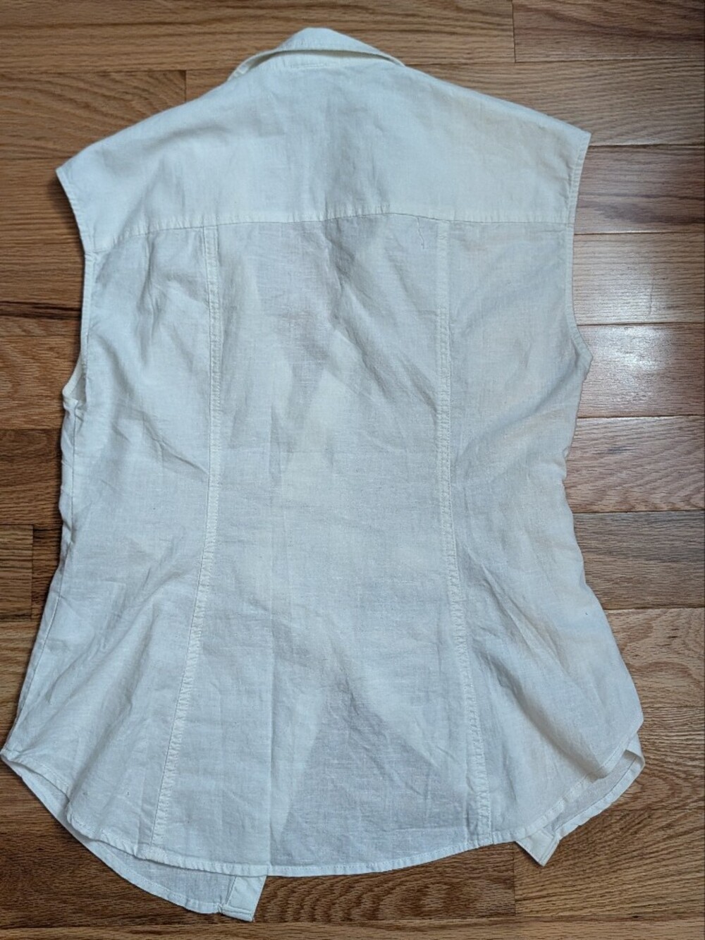 Anthropologie Pilcro Belted Wrap Linen Cotton Blouse Sz M White - Picture 8 of 10